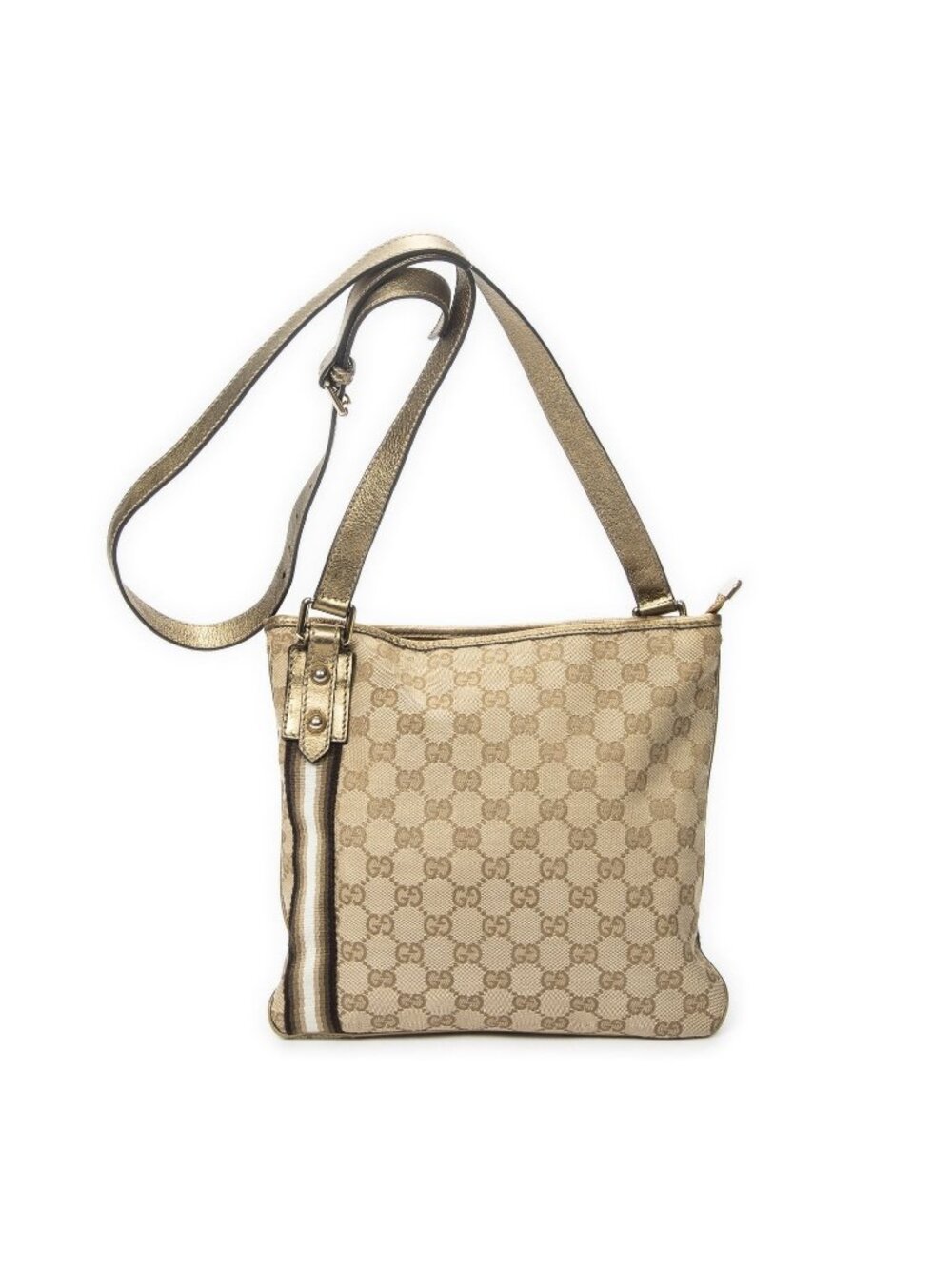 Gucci Web Jolicoeur Crossbody Gold GG Canvas